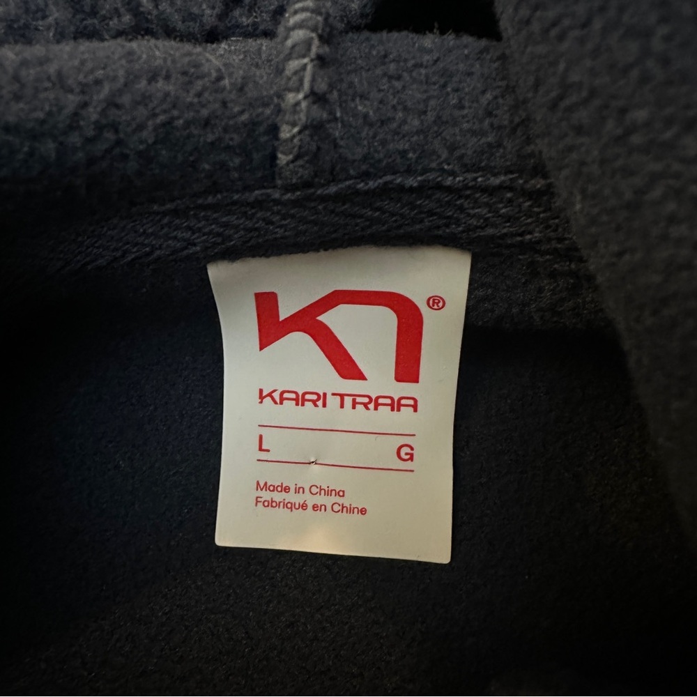 Kari Traa Rothe L Hood Fleece Long Fit Zip Up Hoodie Women’s Size L Blue - Picture 5 of 11